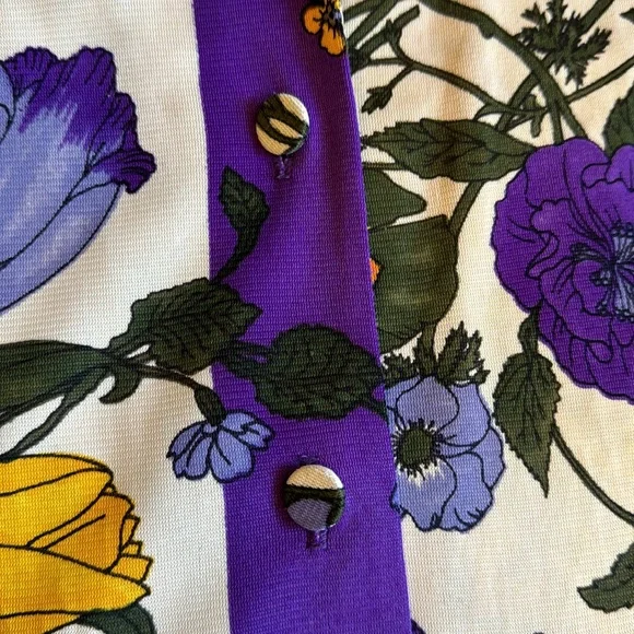 Andrea Gayle vintage flowered shirt dress, size small - Picture 4 of 5